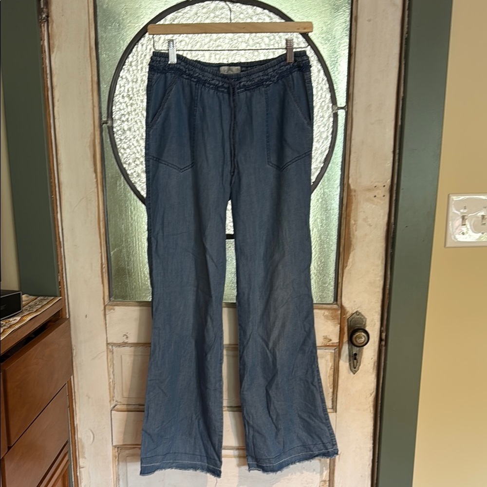 Jolt Blue Flare Wide Leg Jeans with Relaxed Fit